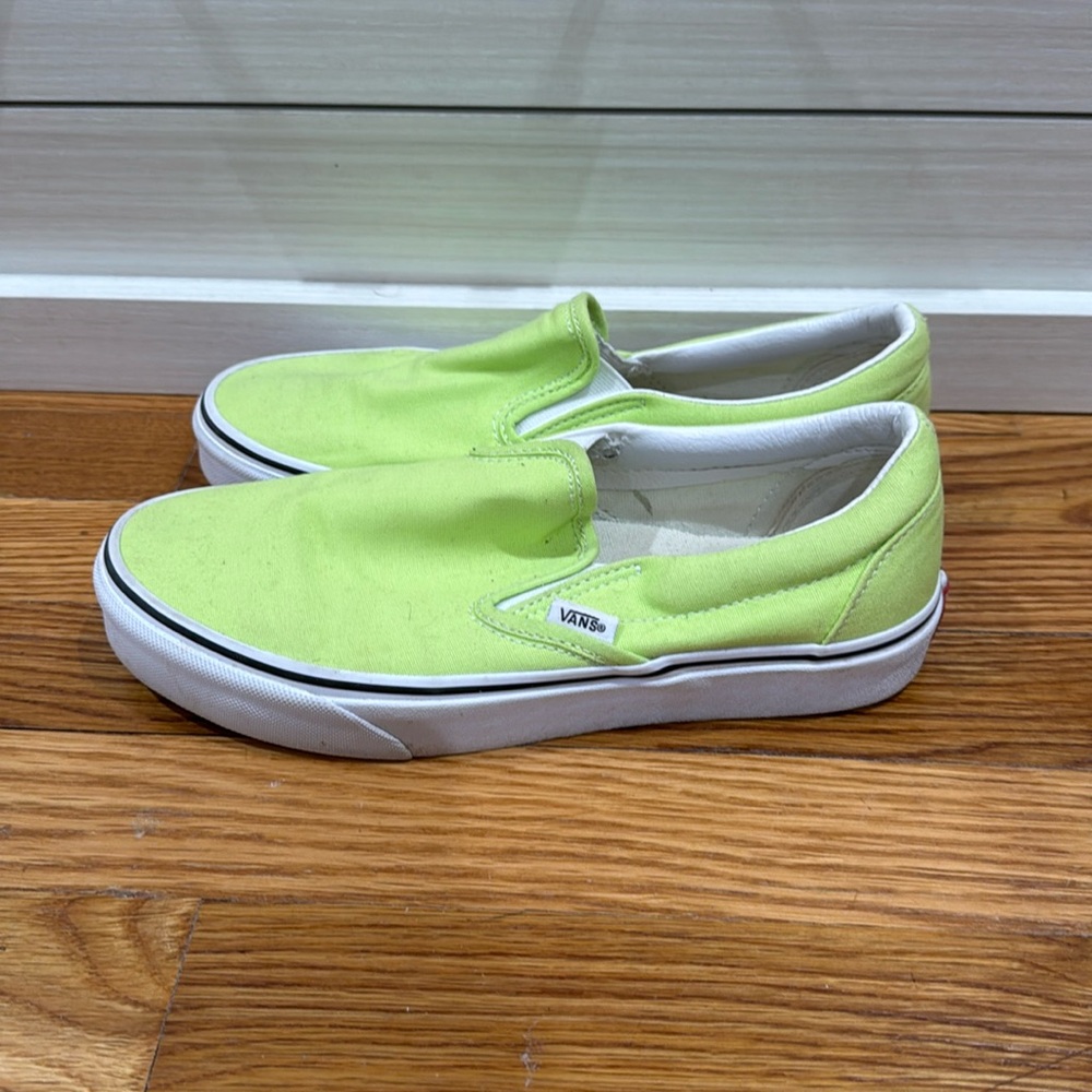 Green Vans slip ons